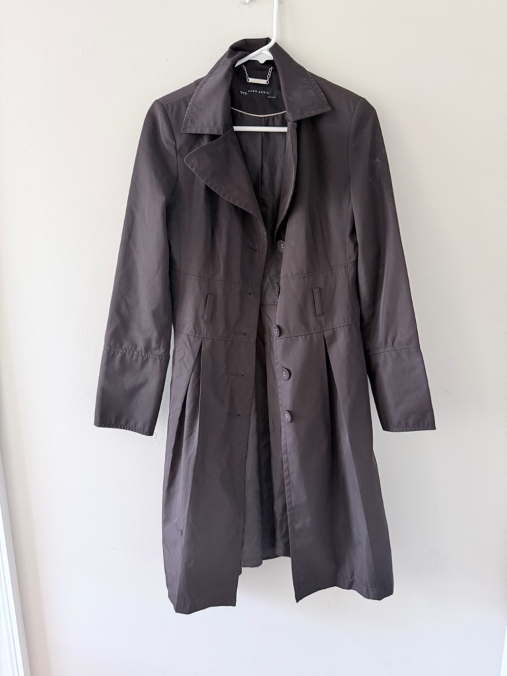 Zara Charcoal Gray Trench Coat
